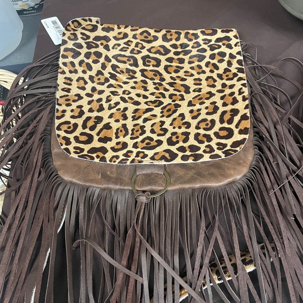 Leather /purse bag with fringe!